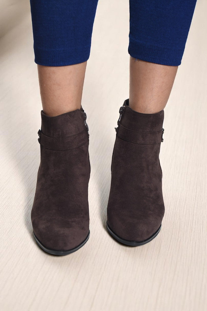 Ladies Brown Chain Ankle Boots - StylePhase SA