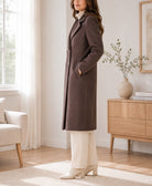 Ladies Brown Double Breast Melton Coat - StylePhase SA