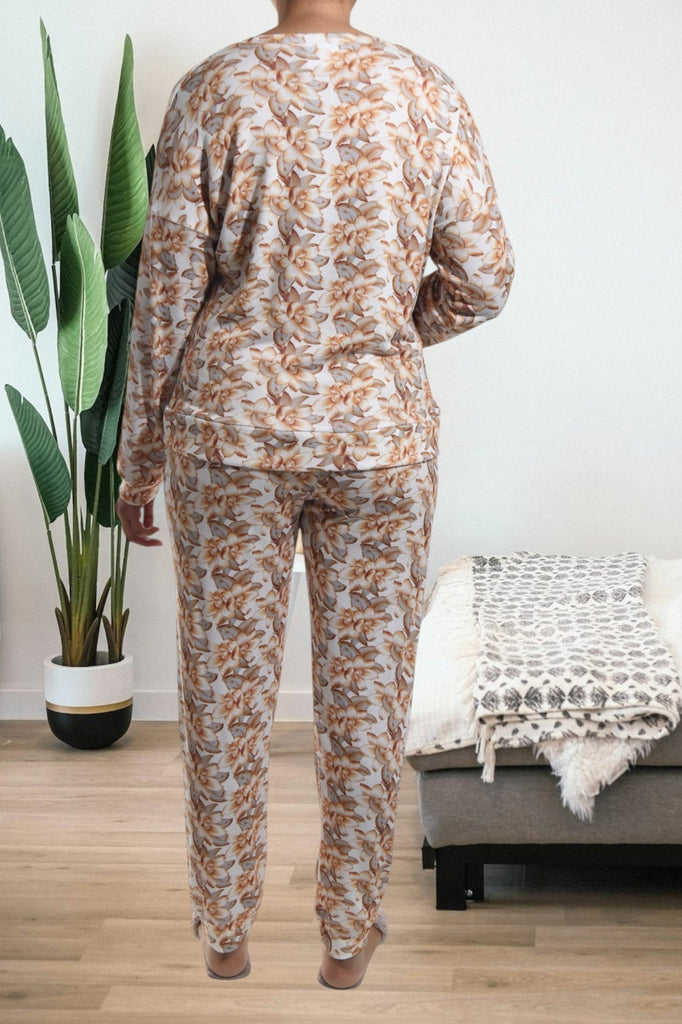 Ladies Brown Floral Pj Set - StylePhase SA