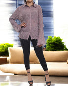 Ladies Brown Frill Shirt - StylePhase SA