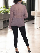 Ladies Brown Front Frill Shirt - StylePhase SA