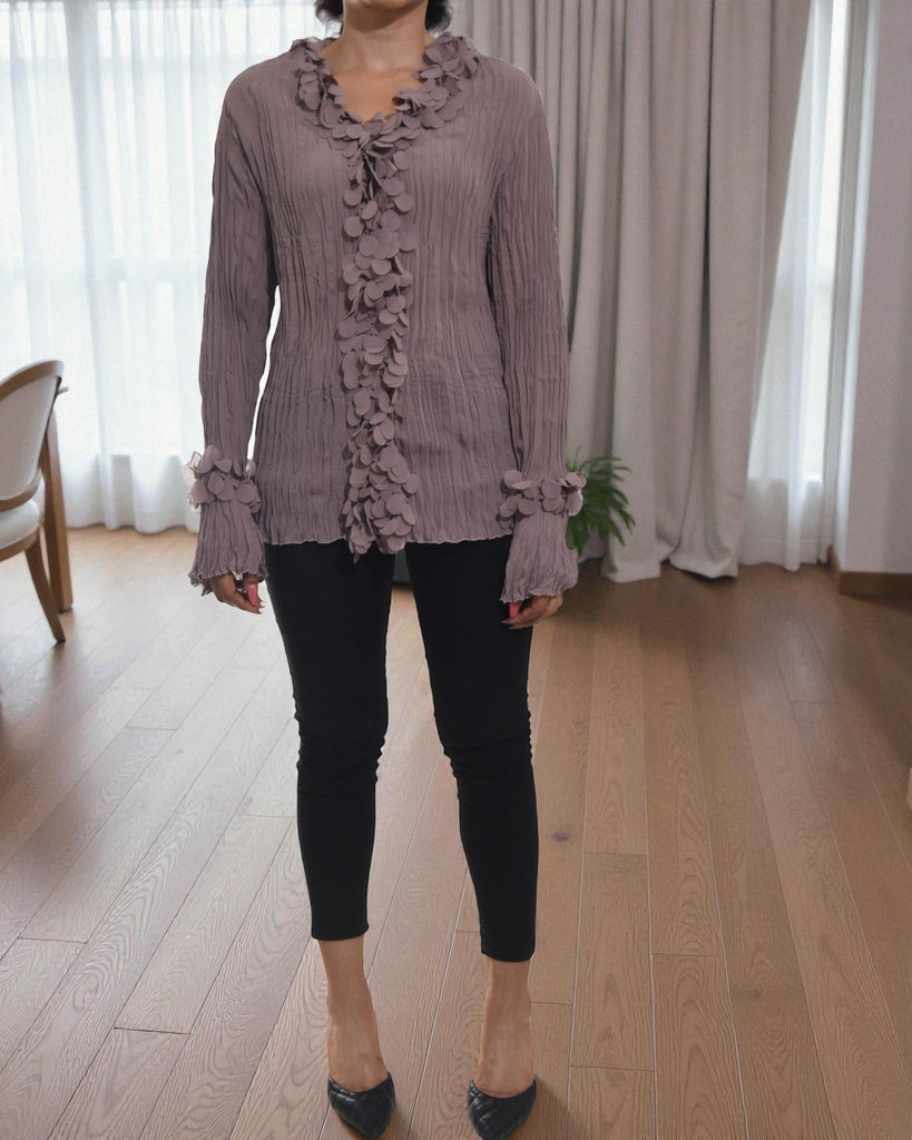 Ladies Brown Front FrillTop - StylePhase SA