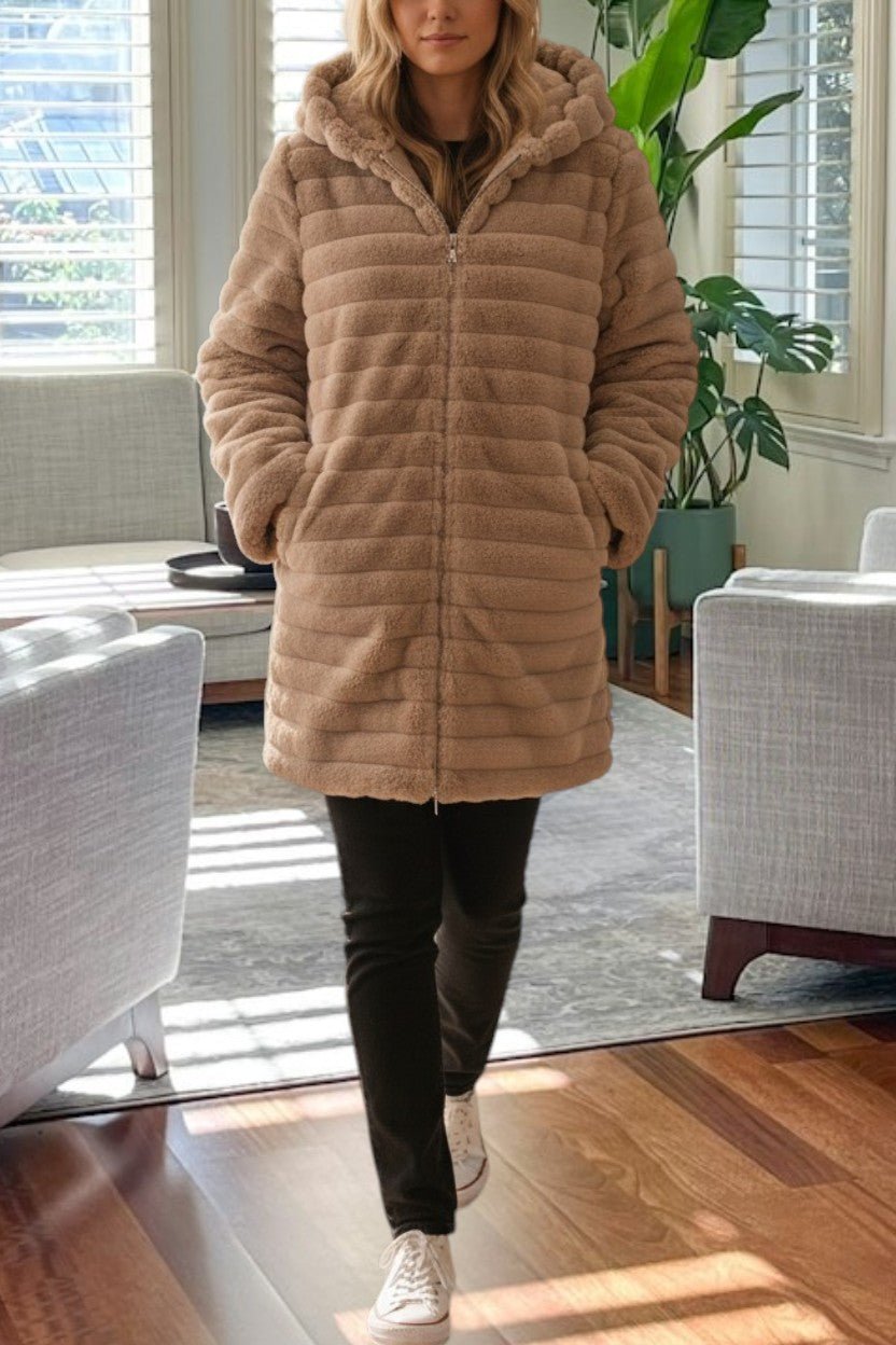 Ladies Brown Fur Pattern Jacket - StylePhase SA