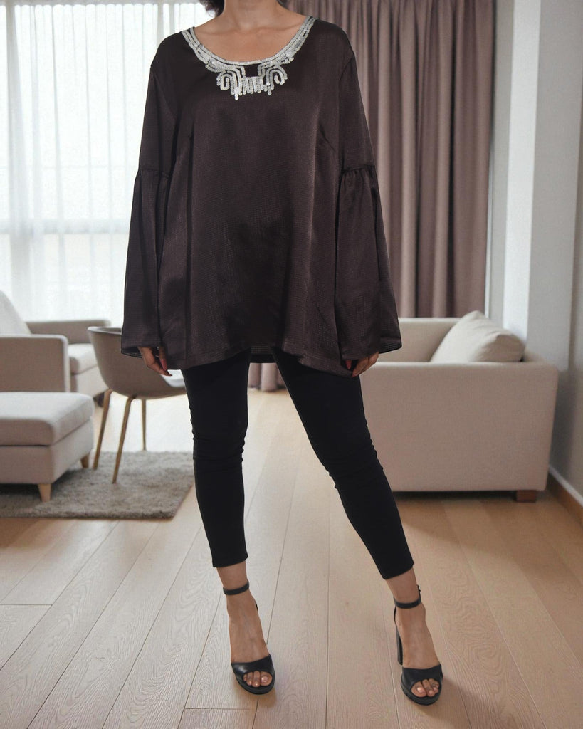 Ladies Brown Long Sleeve Blouse - StylePhase SA
