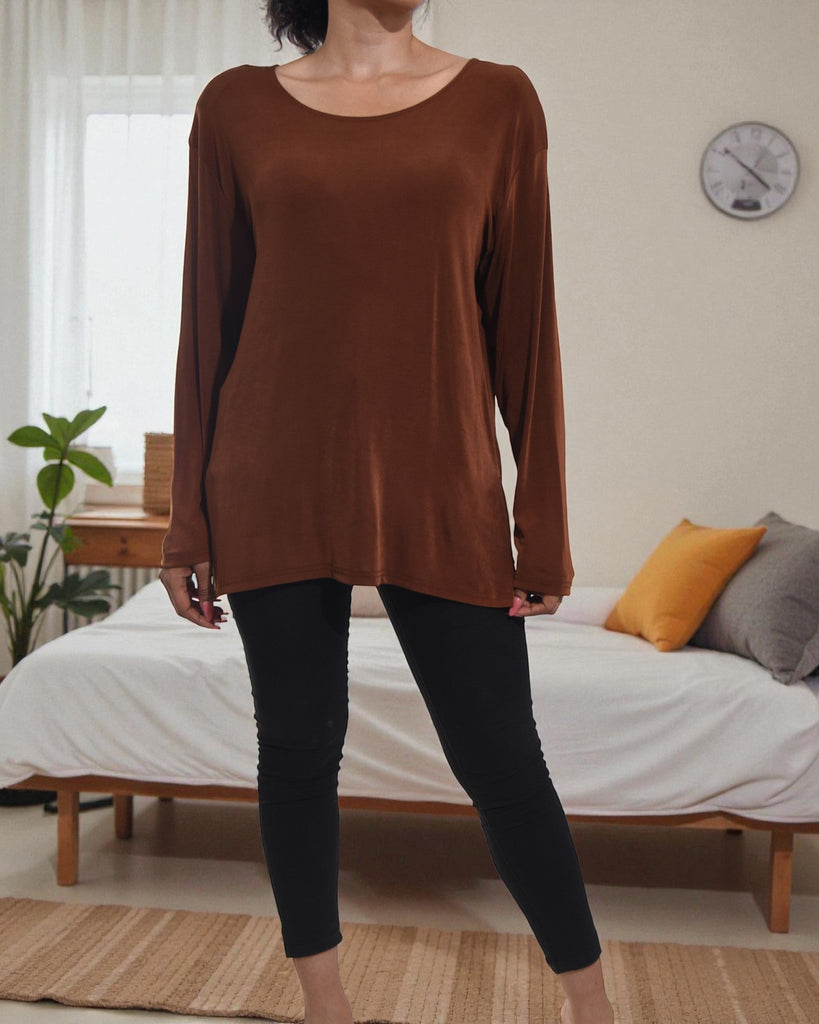 Ladies Brown Long Sleeve Top - StylePhase SA