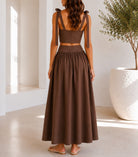 Ladies Brown Maxi Two-Piece Set - StylePhase SA