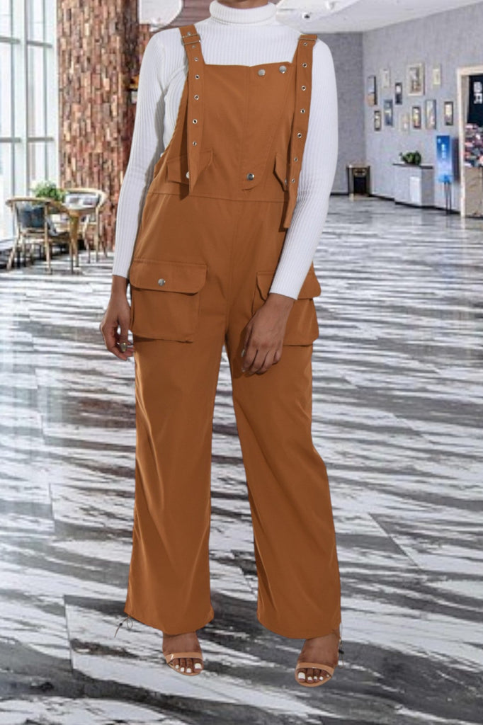 Ladies Brown Overall Jumpsuit - StylePhase SA