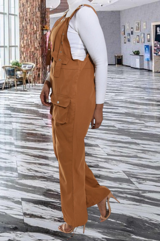 Ladies Brown Overall Jumpsuit - StylePhase SA