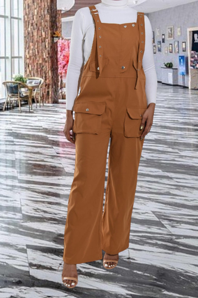 Ladies Brown Overall Jumpsuit - StylePhase SA