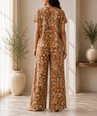 Ladies Brown Paisley Print Two-Piece Set - StylePhase SA
