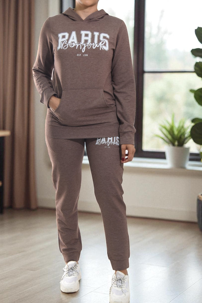 Ladies Brown Paris Tracksuit Set - StylePhase SA