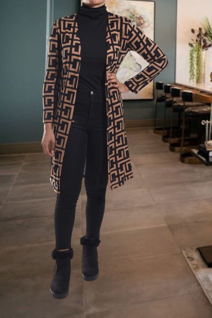 Ladies Brown Pattern Knit Gilet - StylePhase SA