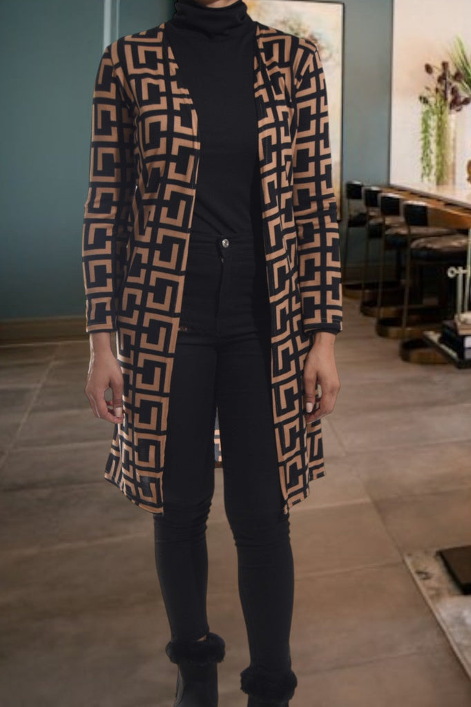 Ladies Brown Pattern Knit Gilet - StylePhase SA