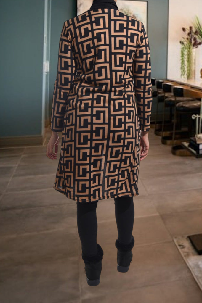 Ladies Brown Pattern Knit Gilet - StylePhase SA