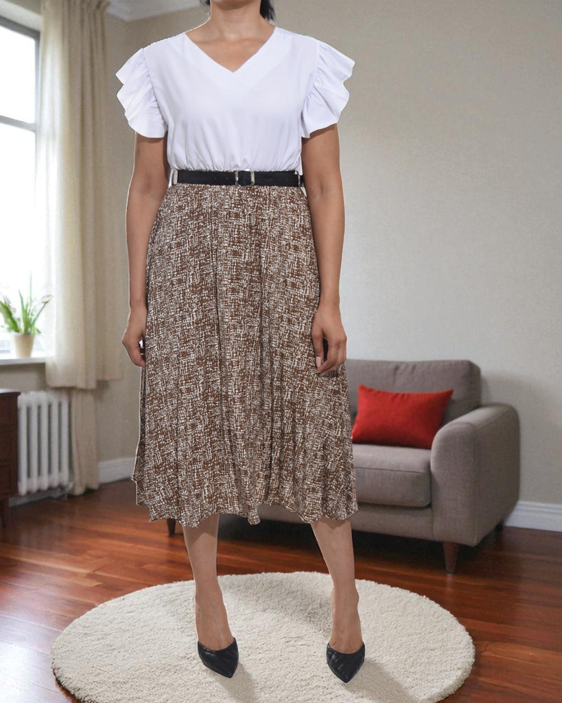 Ladies Brown Pleated Skirt - StylePhase SA