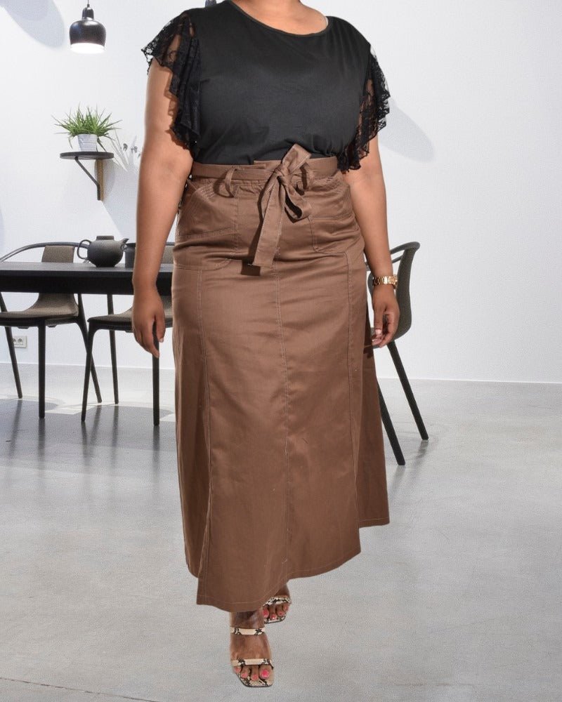 Ladies Brown Pocket Skirt - StylePhase SA