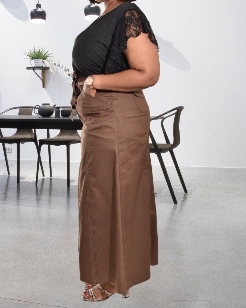Ladies Brown Pocket Skirt - StylePhase SA
