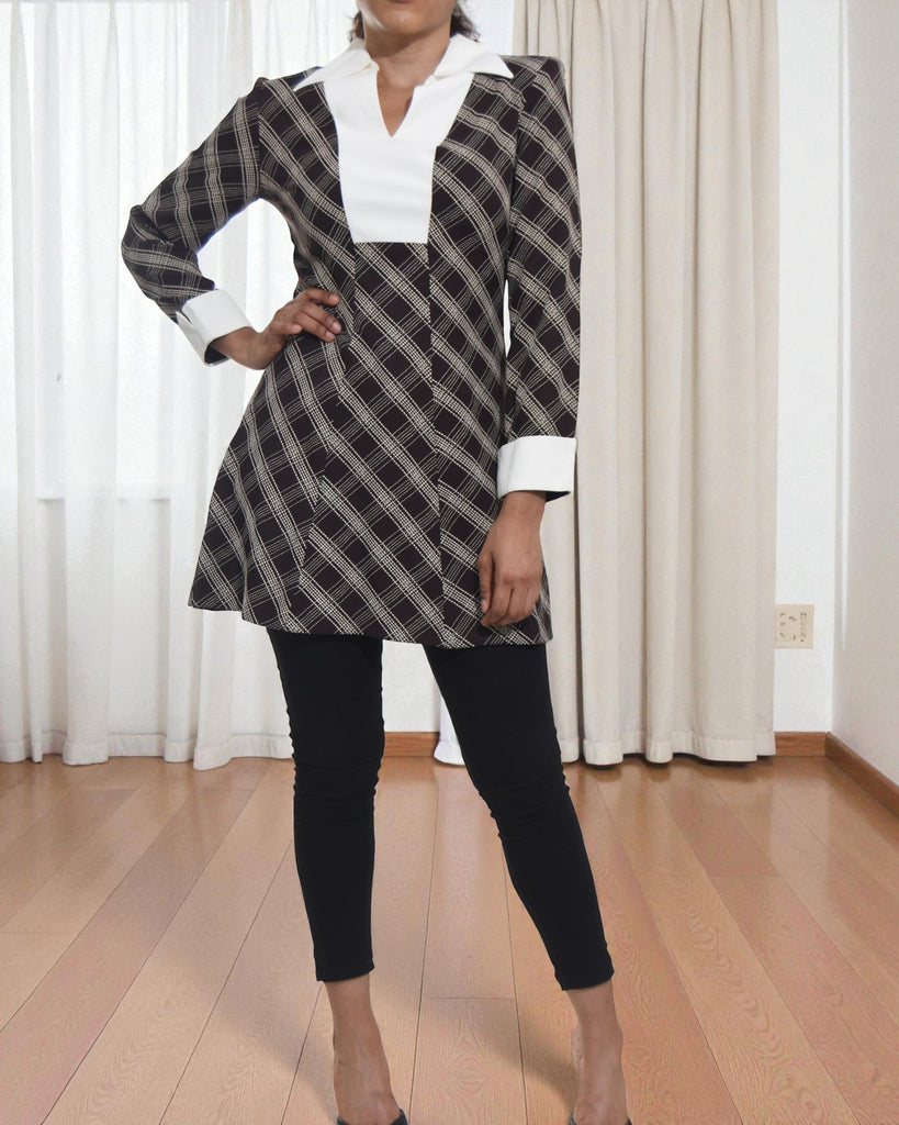 Ladies Brown Printed Collar Top - StylePhase SA