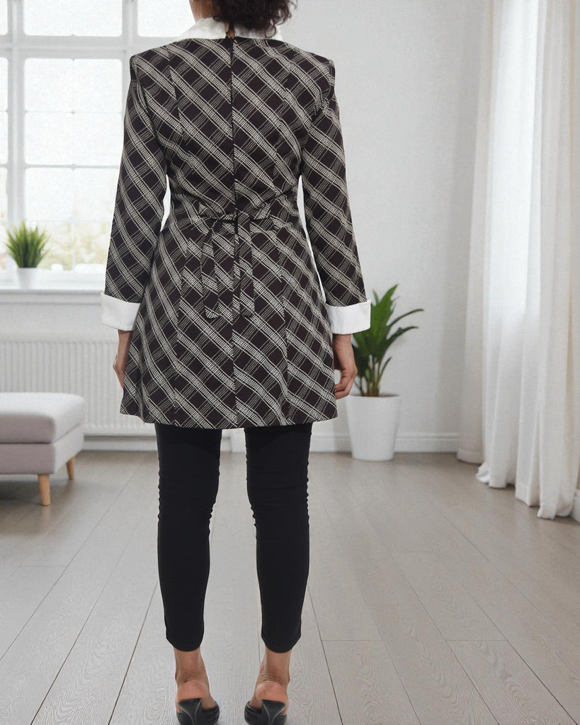 Ladies Brown Printed Collar Top - StylePhase SA