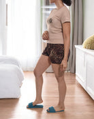 Ladies Brown Printed Pj Set - Amour - StylePhase SA