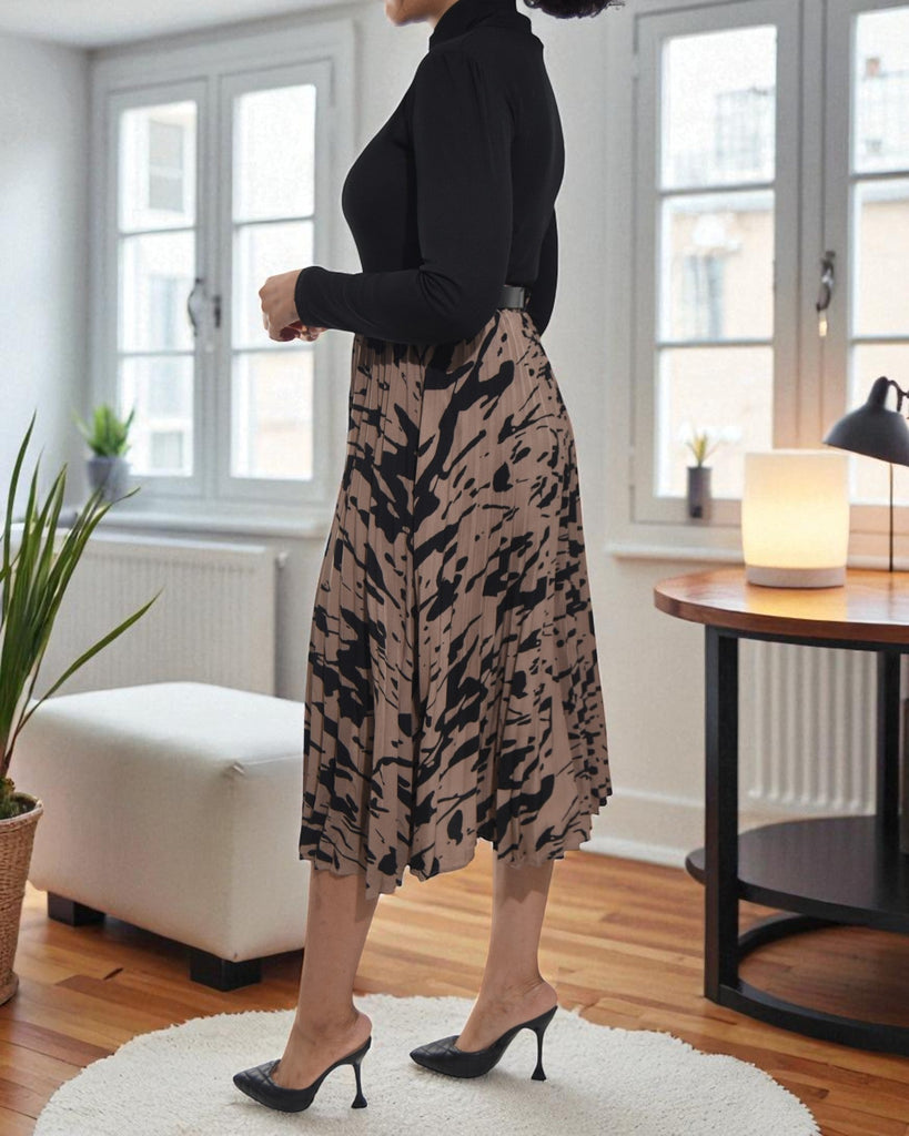 Ladies Brown Printed Pocket Skirt - StylePhase SA