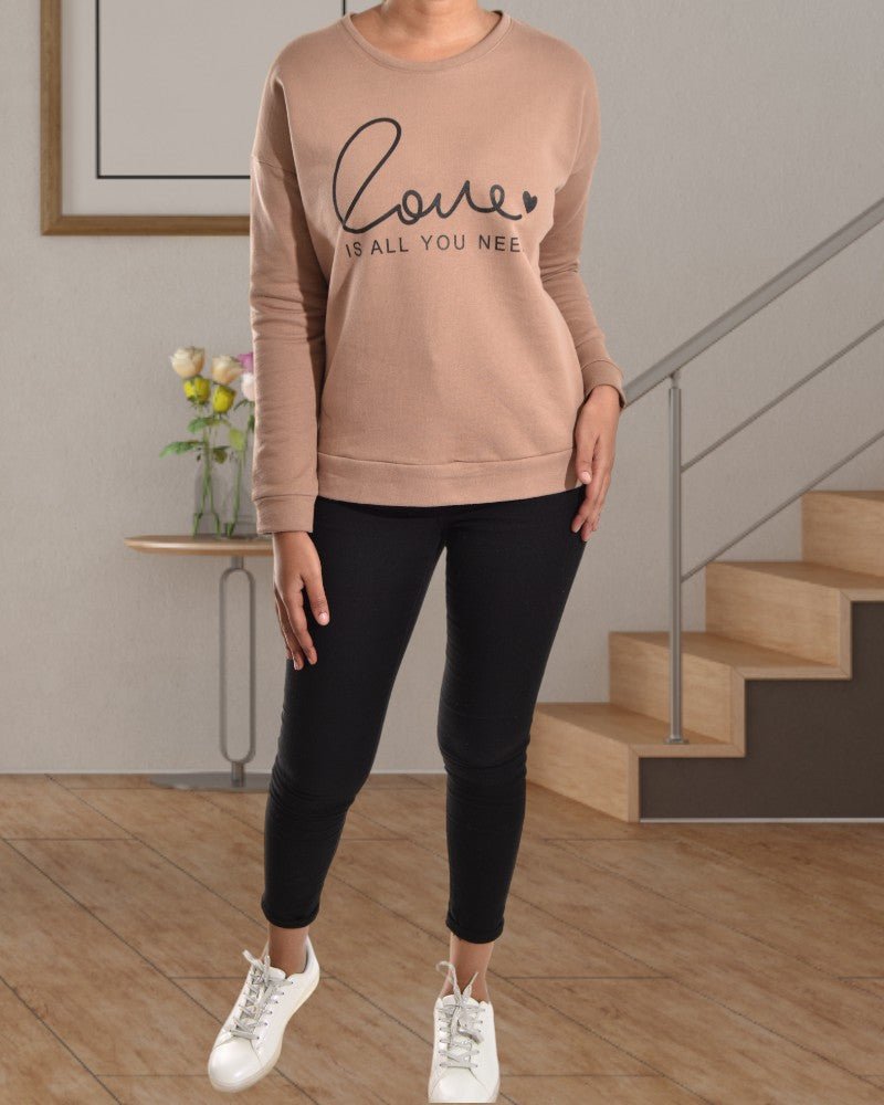 Ladies Brown Printed Sweater - StylePhase SA