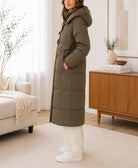 Ladies Brown Puffer Toggle Long Jacket - StylePhase SA