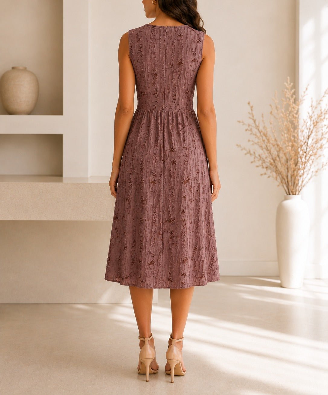 Ladies Brown Rip Look Pocket Dress - StylePhase SA