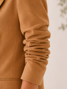 Ladies Brown Ruched Sleeve Blazer - StylePhase SA