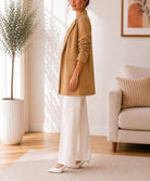 Ladies Brown Ruched Sleeve Blazer - StylePhase SA