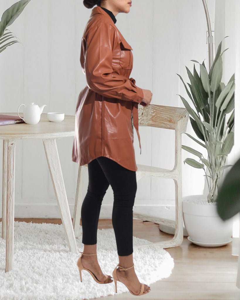 Ladies Brown Shirt Dress - StylePhase SA