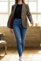 Ladies Brown Slim Fit Blazer Coat - StylePhase SA