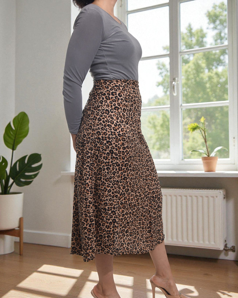 Ladies Brown Slit Skirt - StylePhase SA