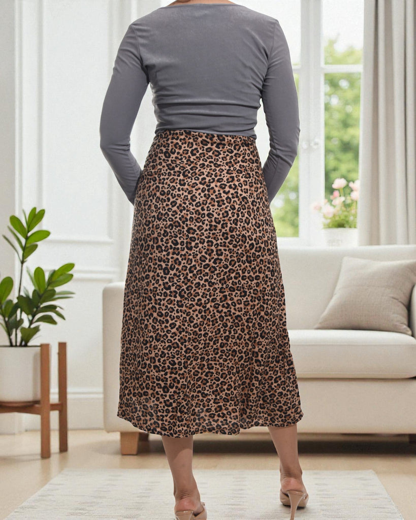 Ladies Brown Slit Skirt - StylePhase SA