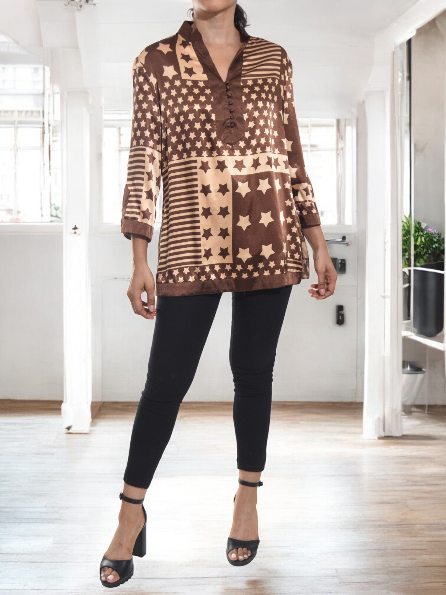 Ladies Brown Star Top - StylePhase SA