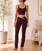 Ladies Brown Straight Leg Two-Piece Activewear Set - StylePhase SA