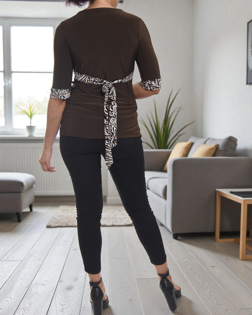Ladies Brown Tie Back Top - StylePhase SA