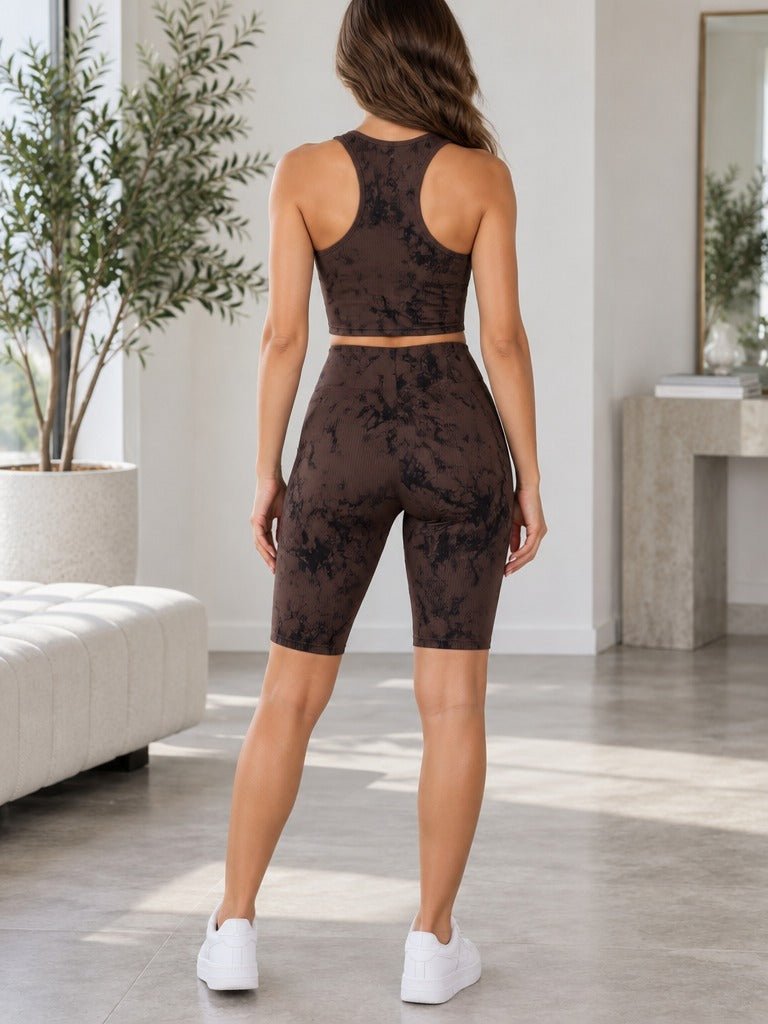 Ladies Brown Tie Dye Active Wear Set - StylePhase SA