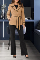 Ladies Brown Tie Front Jacket - StylePhase SA