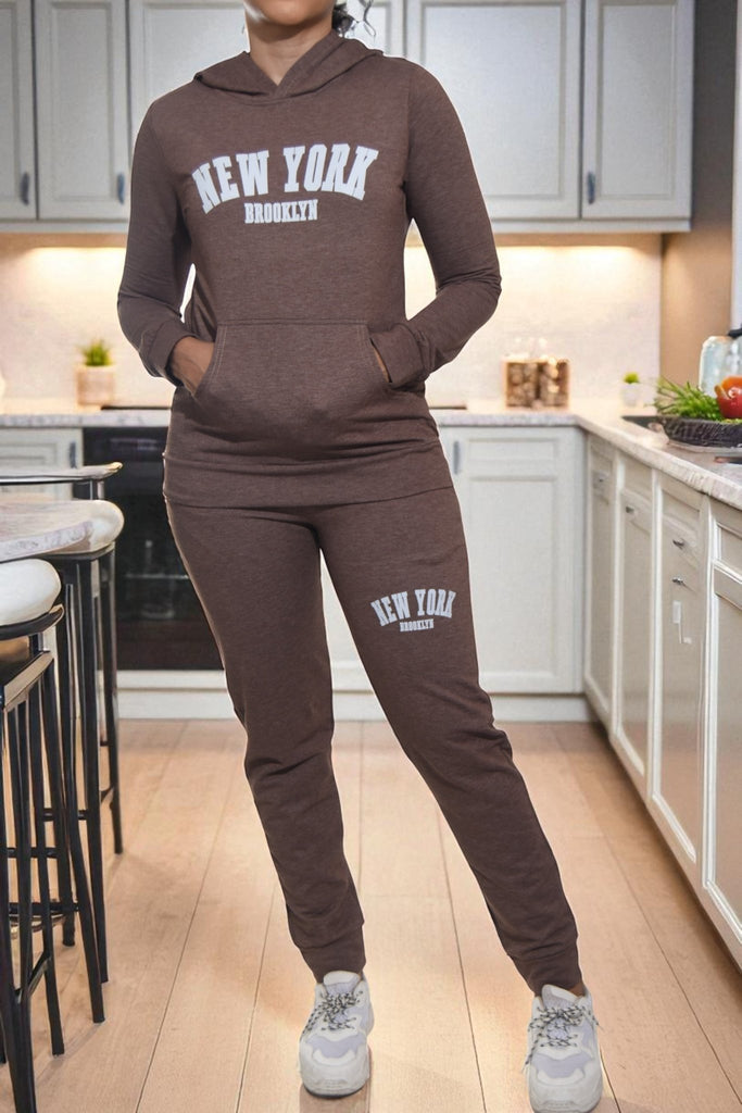 Ladies Brown Tracksuit Set - New York - StylePhase SA
