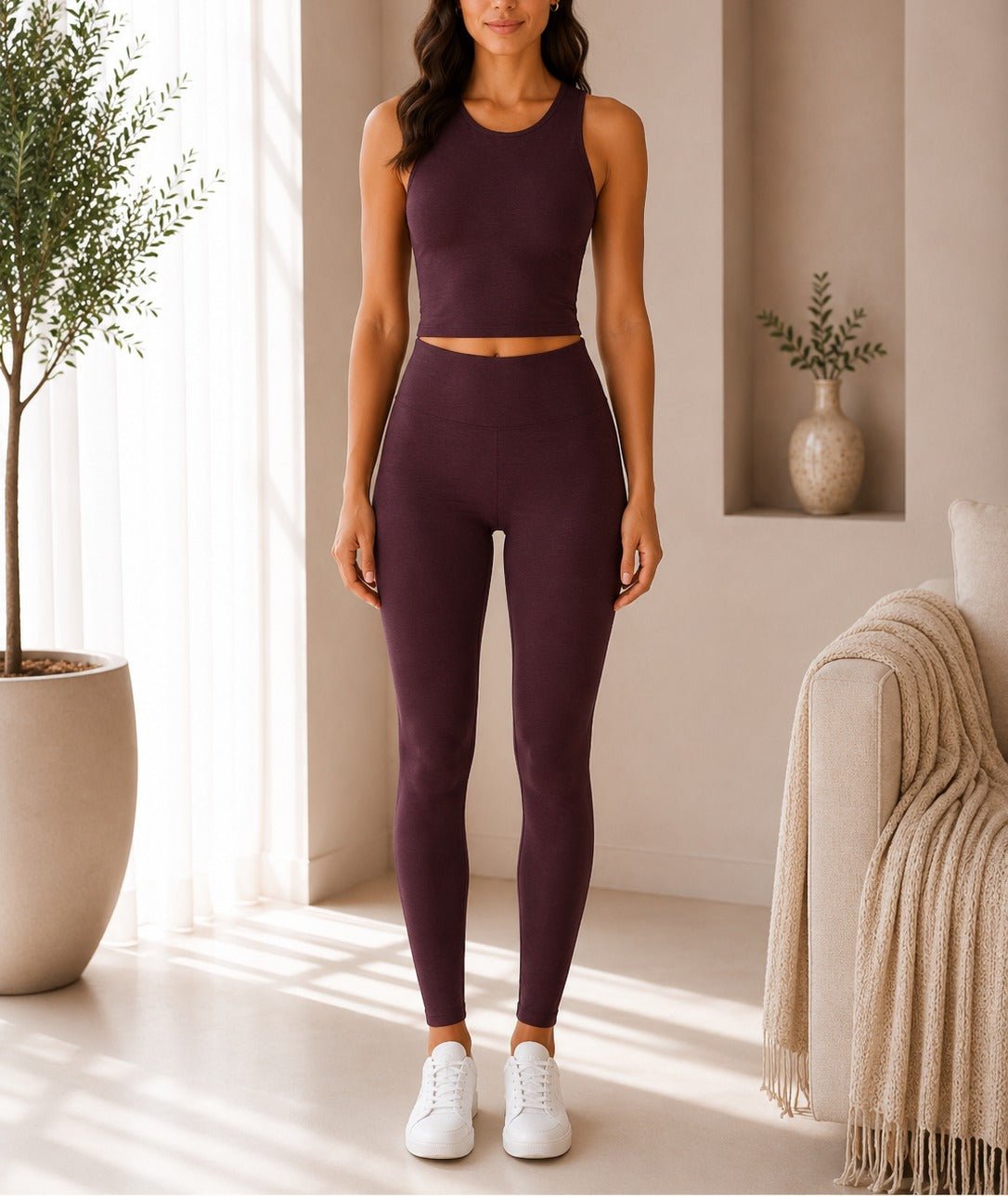 Ladies Brown Two-Piece Activewear Set - StylePhase SA
