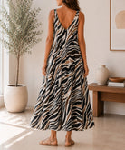 Ladies Brown V Neck Maxi Dress - StylePhase SA