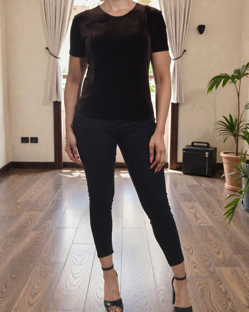 Ladies Brown Velour Top - StylePhase SA