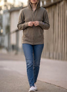 Ladies Brown Zip Jersey - StylePhase SA