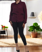 Ladies Burgundy Back Tie Shirt - StylePhase SA