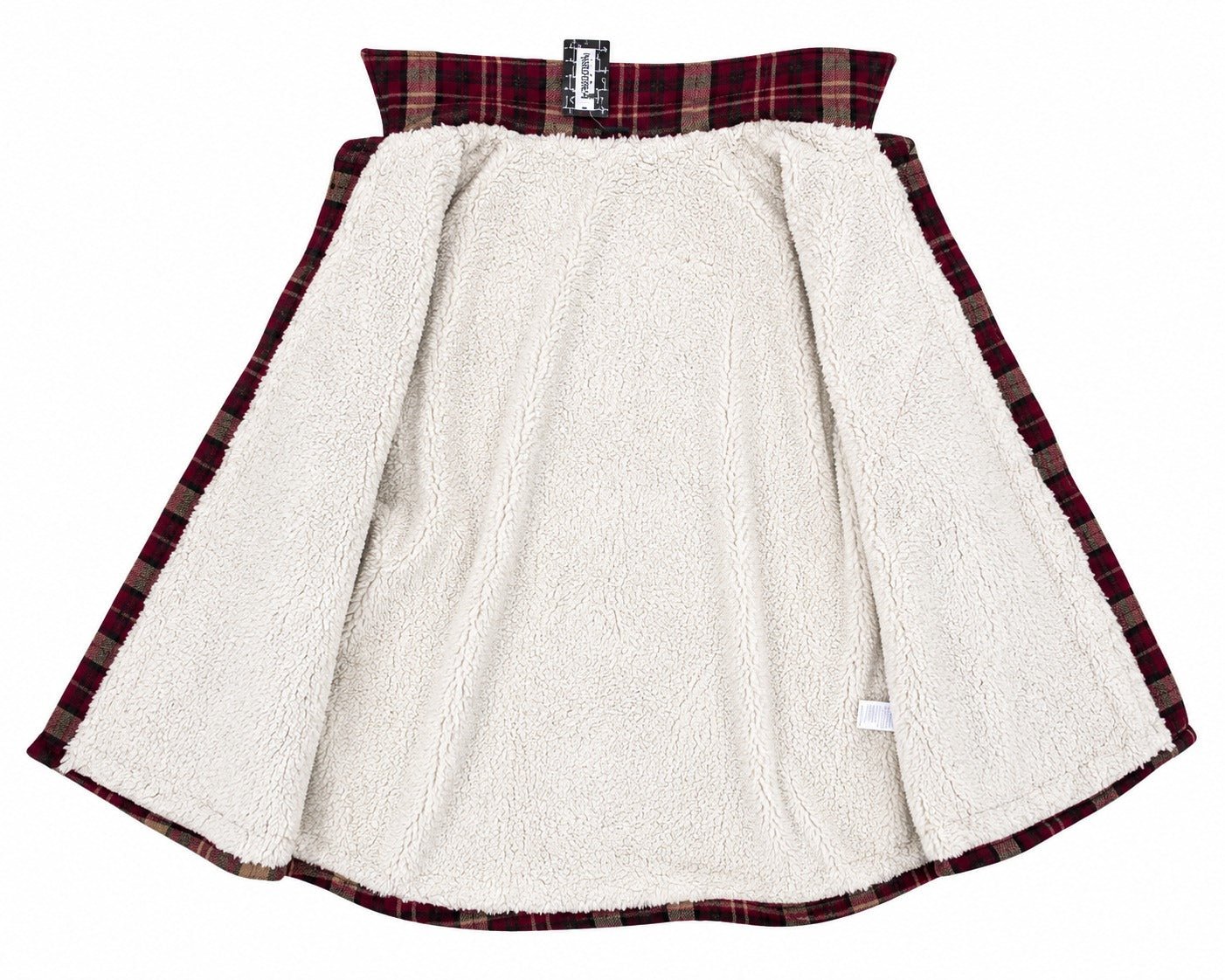 Ladies Burgundy Camel Plaid Fur Lined Shirt - StylePhase SA