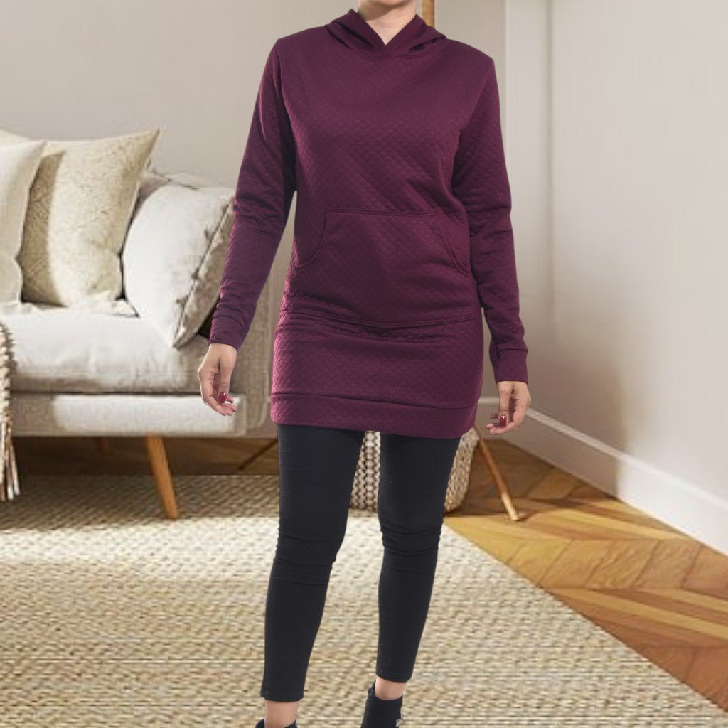 Ladies Burgundy Hoody Dress - StylePhase SA