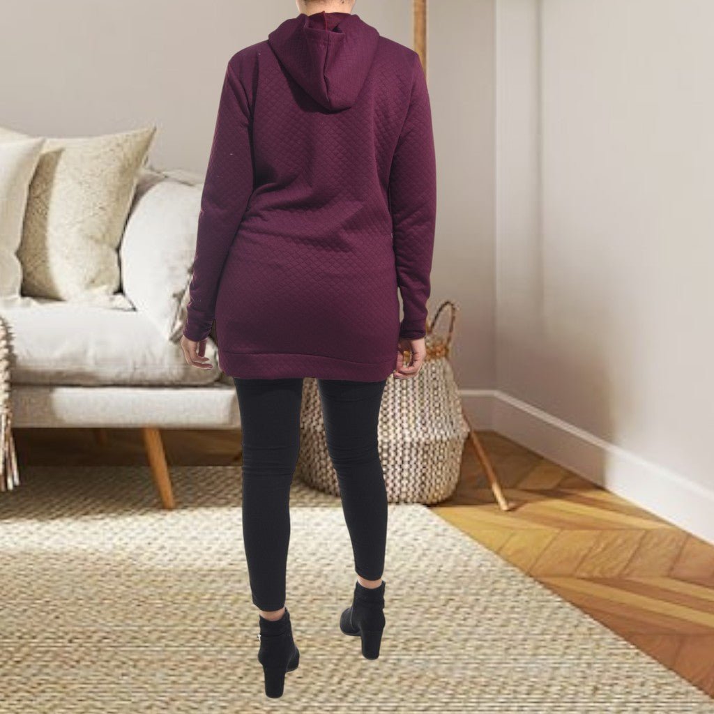 Ladies Burgundy Hoody Dress - StylePhase SA