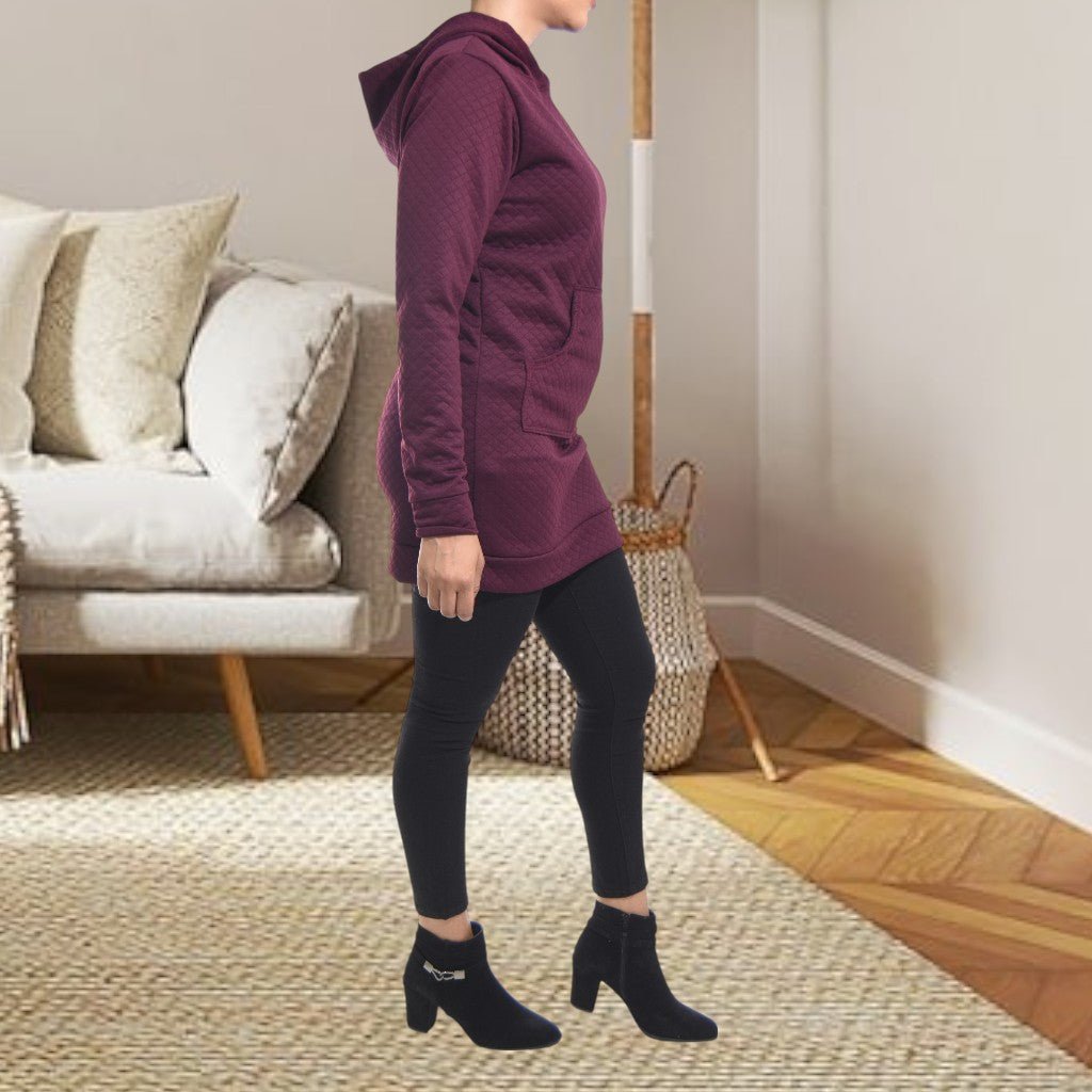 Ladies Burgundy Hoody Dress - StylePhase SA