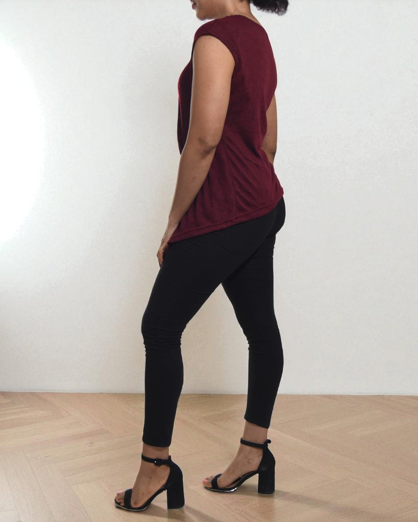 Ladies Burgundy Knit Top - StylePhase SA
